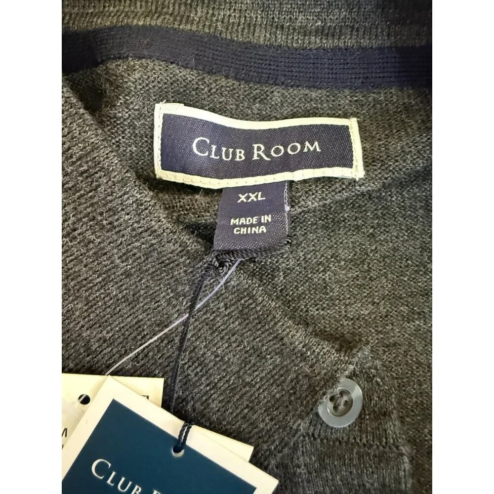 Club Room Mens Merino Wool Polo Sweater Size 2XL XXL‎ NWT Pullover Preppy Office